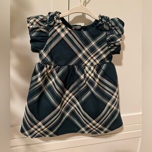 The Children’s Place formal green plaid girls dress, size 6-9 months